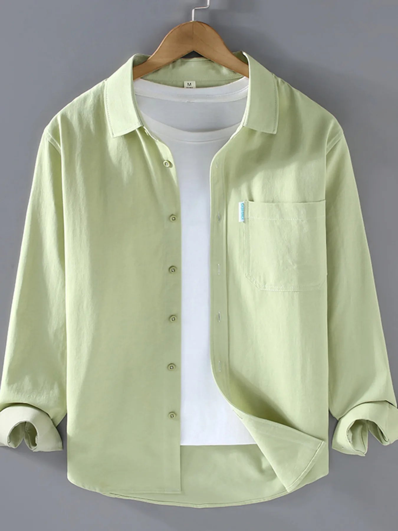 Back view of plus size long sleeve shirt