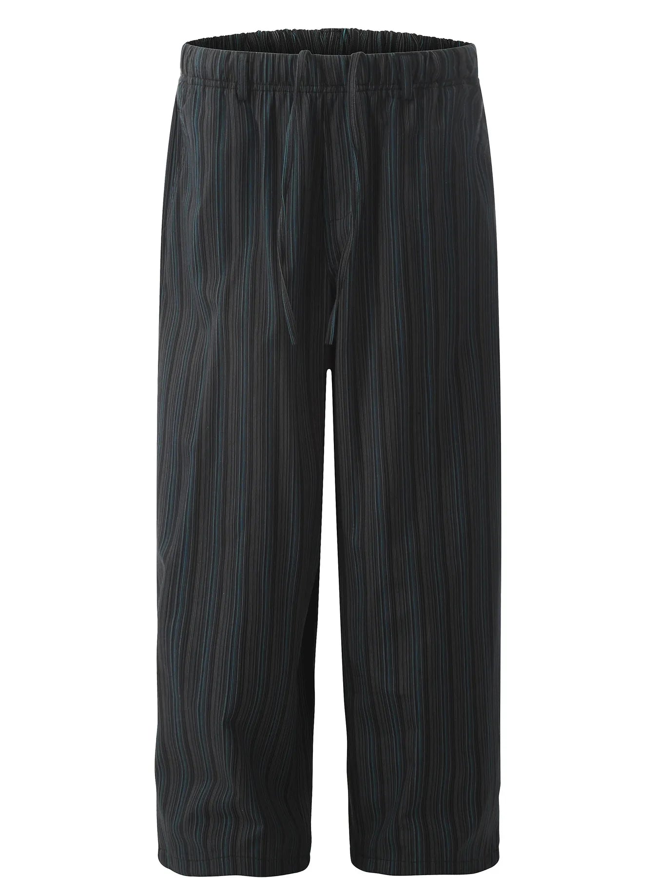 Front view of relaxed wide leg cotton pants