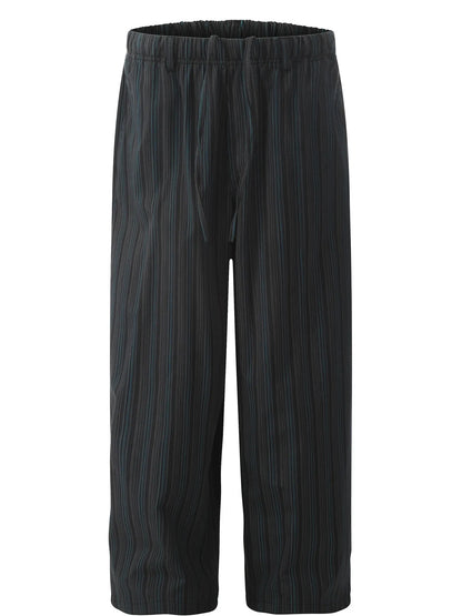 Front view of relaxed wide leg cotton pants
