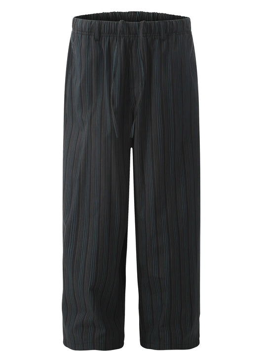 Front view of relaxed wide leg cotton pants