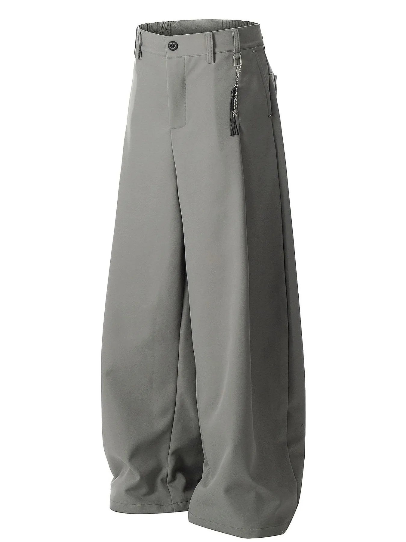 Close-up of cotton fabric texture on wide leg pants