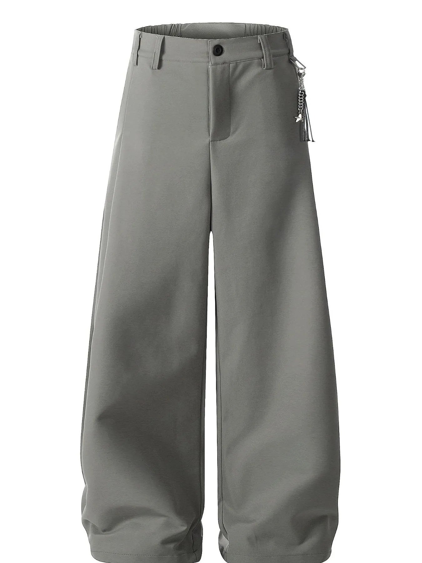 Front view of wide leg cotton relaxed fit pants