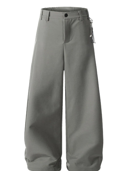 Front view of wide leg cotton relaxed fit pants